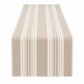 Chemin de table rayé beige 140x35cm