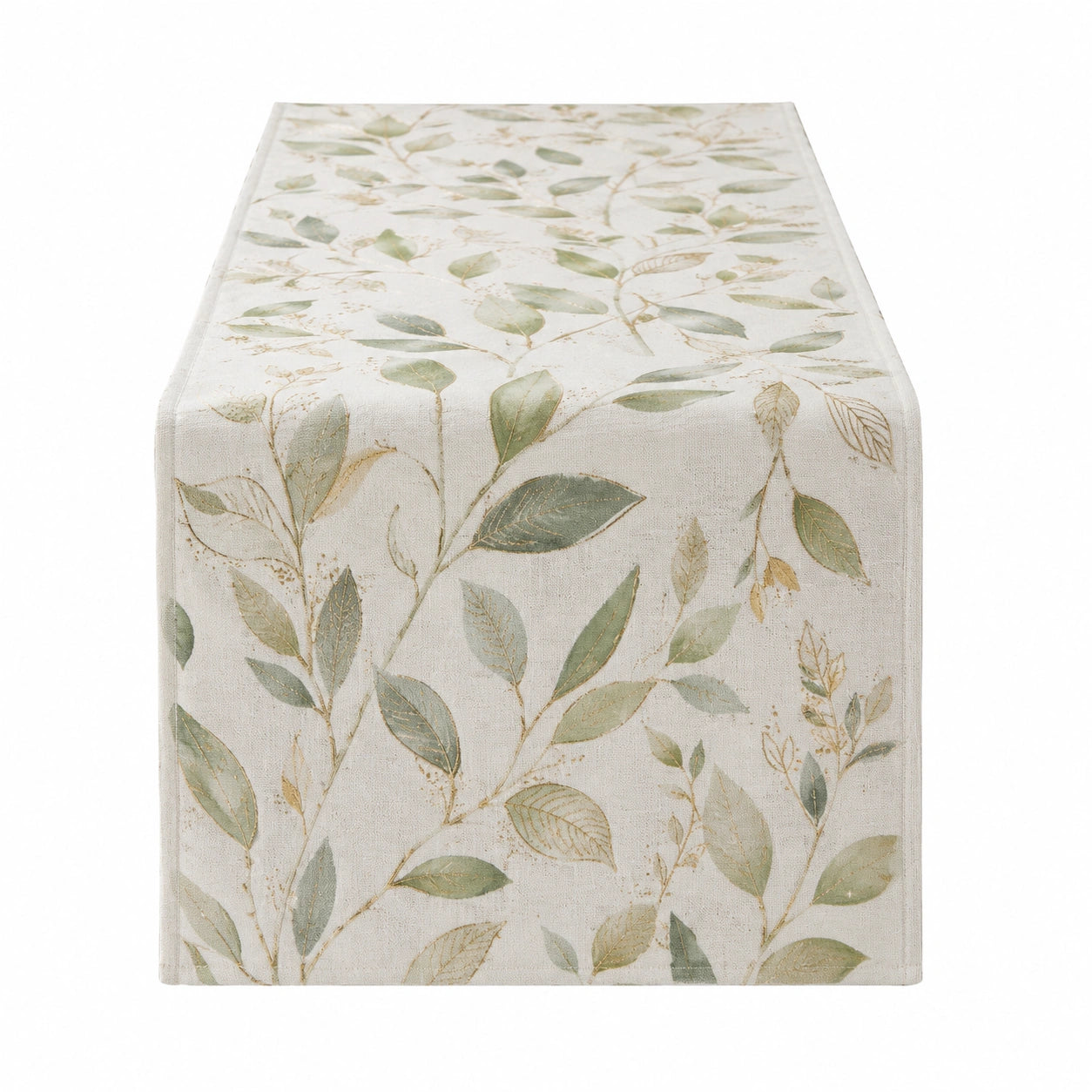 Chemin de Table à Motif Feuilles Vertes 180x35cm