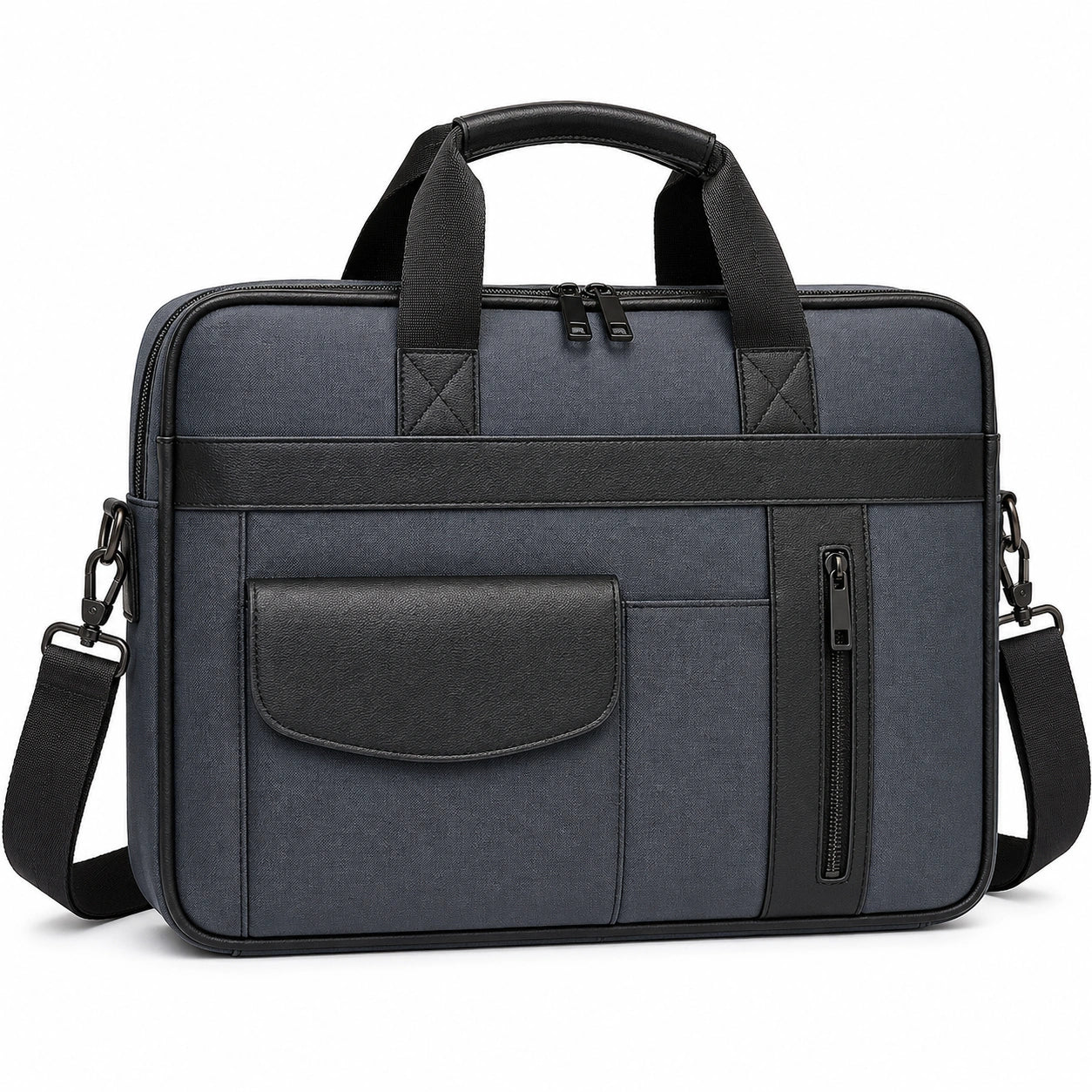 Sacoche pour Ordinateur Portable 15 Pouces Bleu et Noir avec Bandoulière Amovible