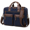 Sacoche à bandoulière pour ordinateur portable bleu et marron