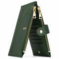 Portefeuille long élégant pour femme vert foncé