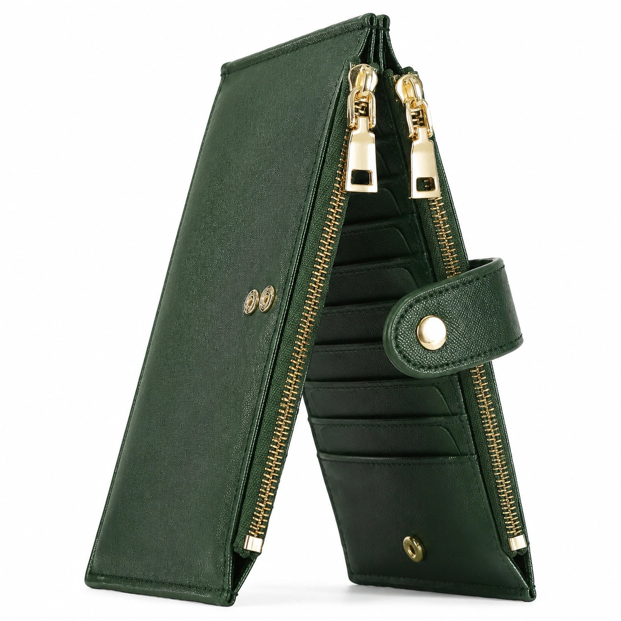 Portefeuille long élégant pour femme vert foncé