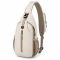 Sac à bandoulière beige unisexe avec poches latérales