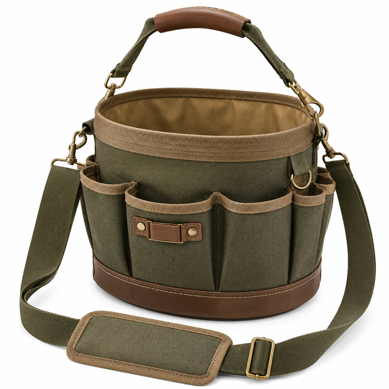 Sac à Outils en Toile Vert avec Bandoulière