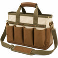 Sac à outils multifonction avec bandoulière réglable - Beige/Marron/Vert