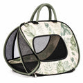 Sac de transport pour animaux motif tropical vert et crème