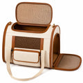 Sac de Transport Pliable pour Animaux Crème et Marron